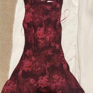 Vivre Mini Dress Burgundy Paisley